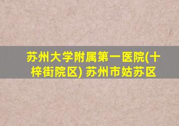 苏州大学附属第一医院(十梓街院区) 苏州市姑苏区